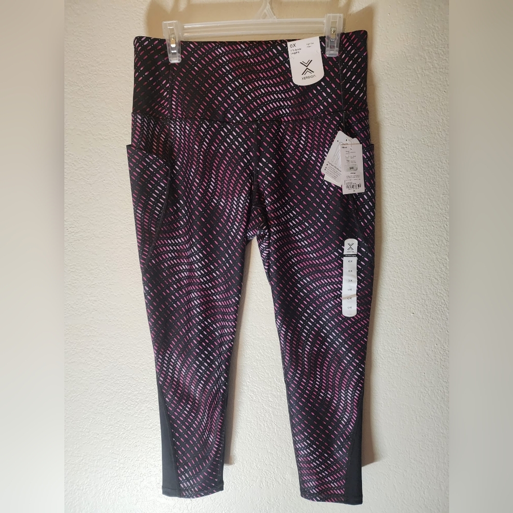 Xersion women's plus size pink bias dots high rise size OX